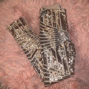 Rose Gold Sequin Leggings